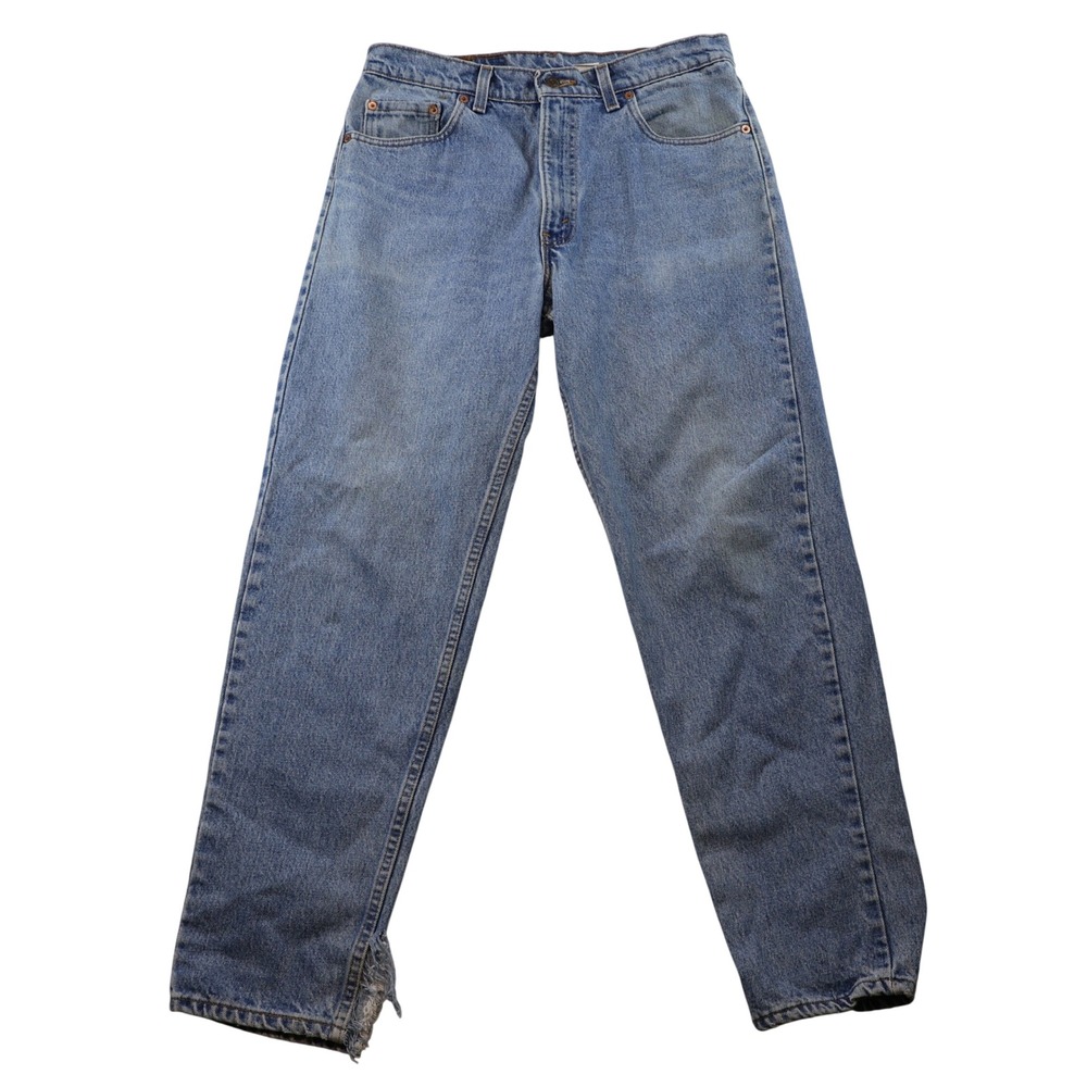 Levi's Mens 34x32 550 Relaxed Fit Tapered Leg Jeans Blue Distressed USA Made